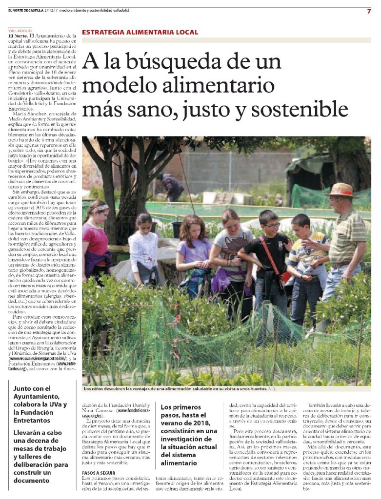 A la búsqueda de un modelo alimentario más sano, justo y sostenible |  Valladolid Toma la Palabra