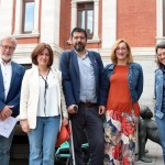 Manuel Saravia, María Sánchez, Alberto Bustos, Rocío Anguita y María Luisa López Municio durante la presentación de la propuesta