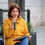 María Sánchez durante el debate sonre políticas animalistas