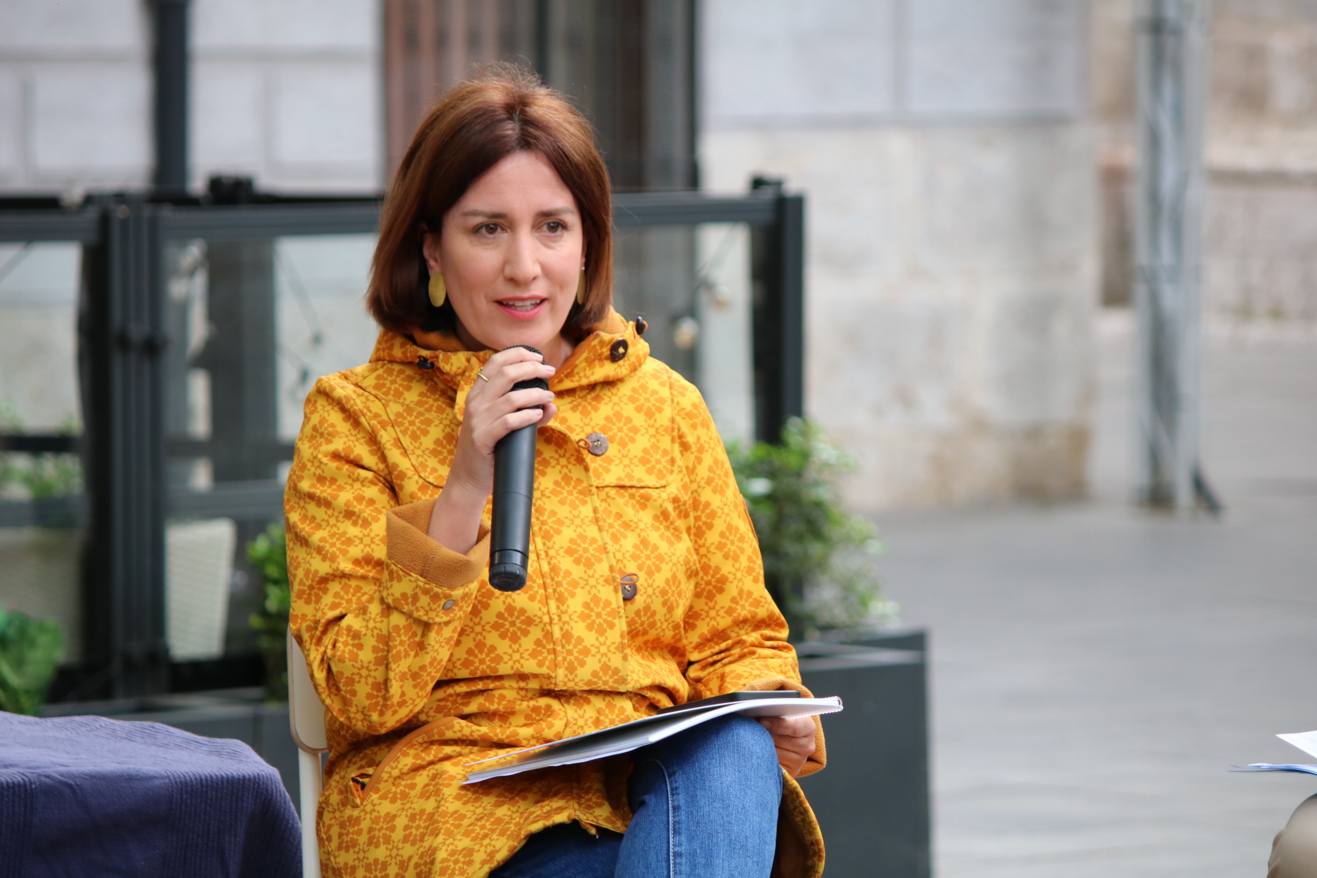 María Sánchez durante el debate sonre políticas animalistas