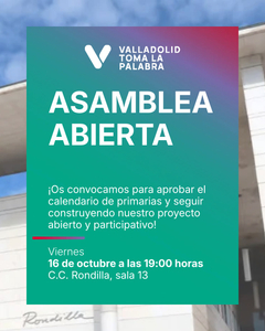 VTLP avanza hacia sus primarias abiertas y sigue construyendo la alternativa para Valladolid
